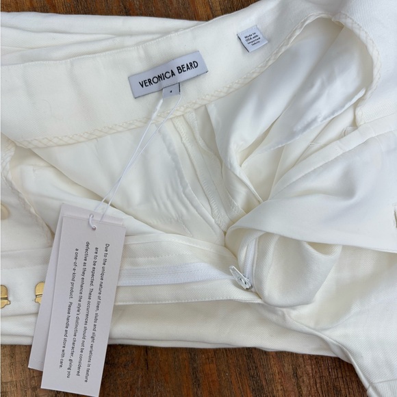 Veronica Beard Jude Pant Size 4 white Linen - Picture 12 of 16